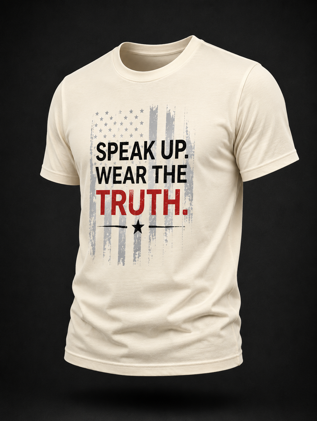 Speak Up. Wear the Truth.™ Freedom Graphic Tee – Distressed American Flag - Light