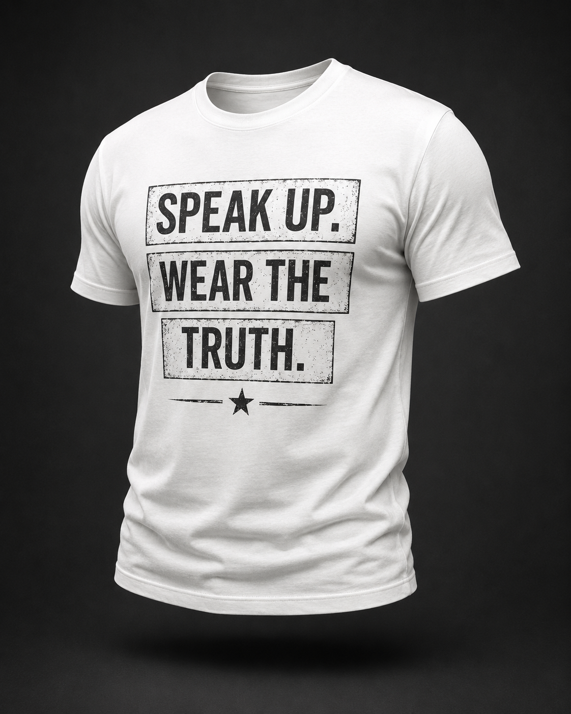 Speak Up. Wear the Truth.™ Tactical Distressed Tee - Light