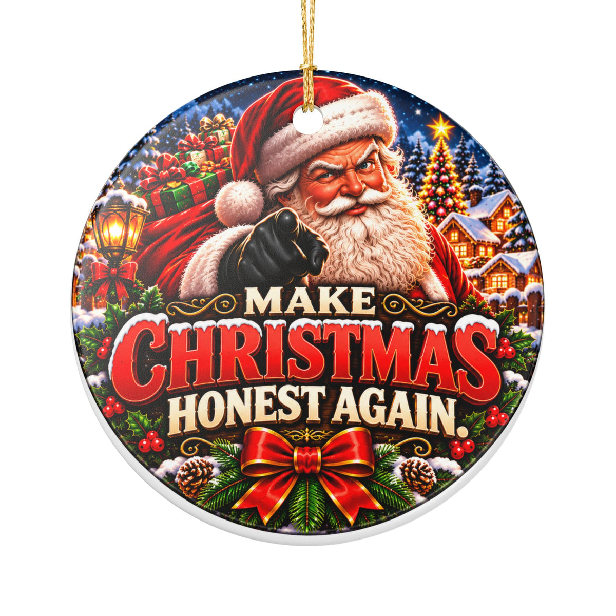 Make Christmas Honest Again Ceramic Ornament