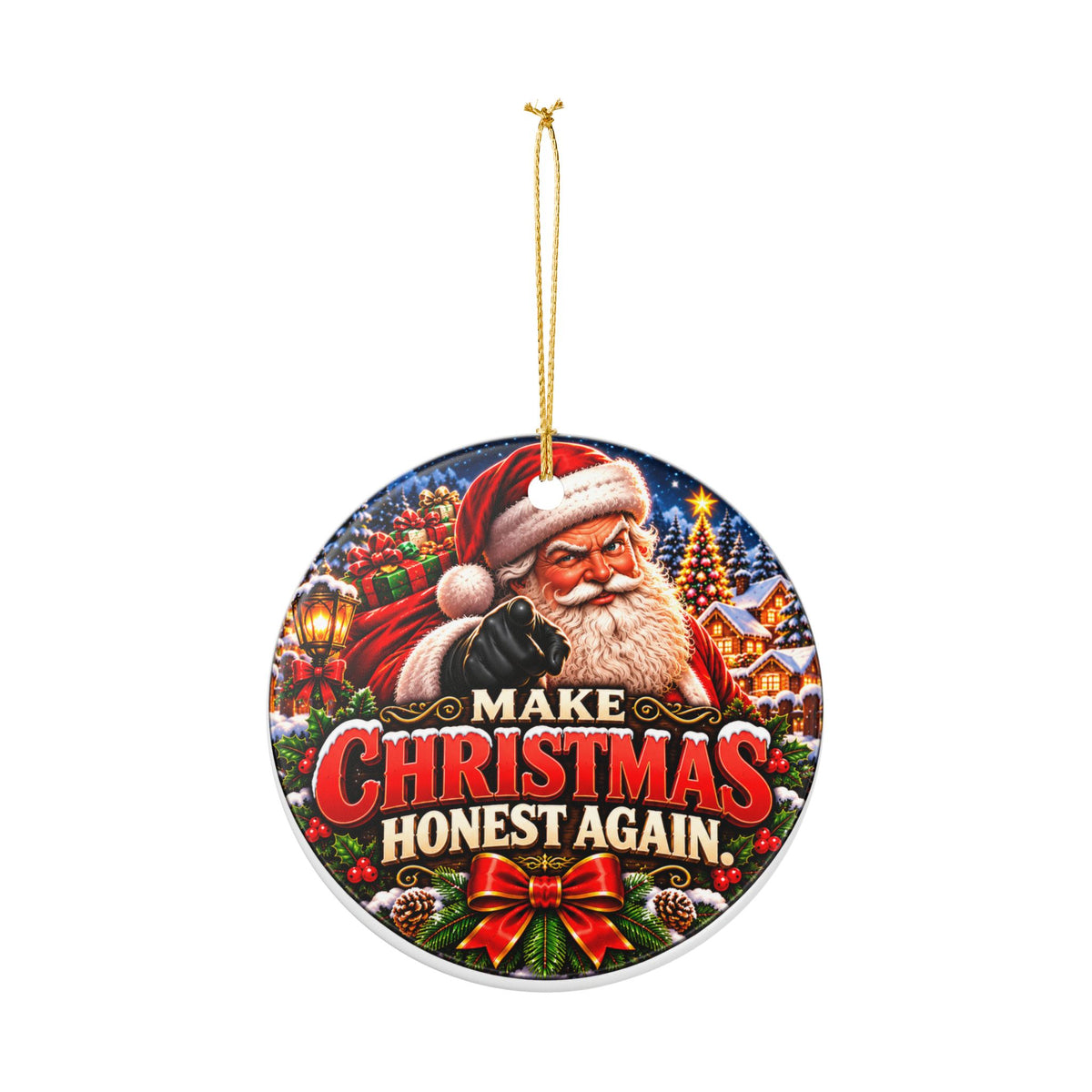 Make Christmas Honest Again Ceramic Ornament