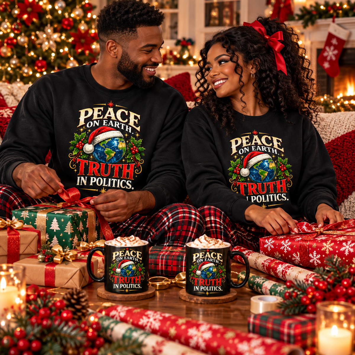Peace on Earth. Truth in Politics. Christmas Sweatshirt