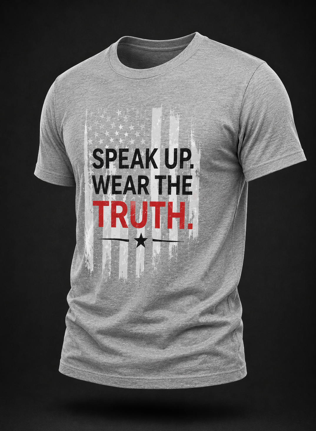 Speak Up. Wear the Truth.™ Freedom Graphic Tee – Distressed American Flag - Light