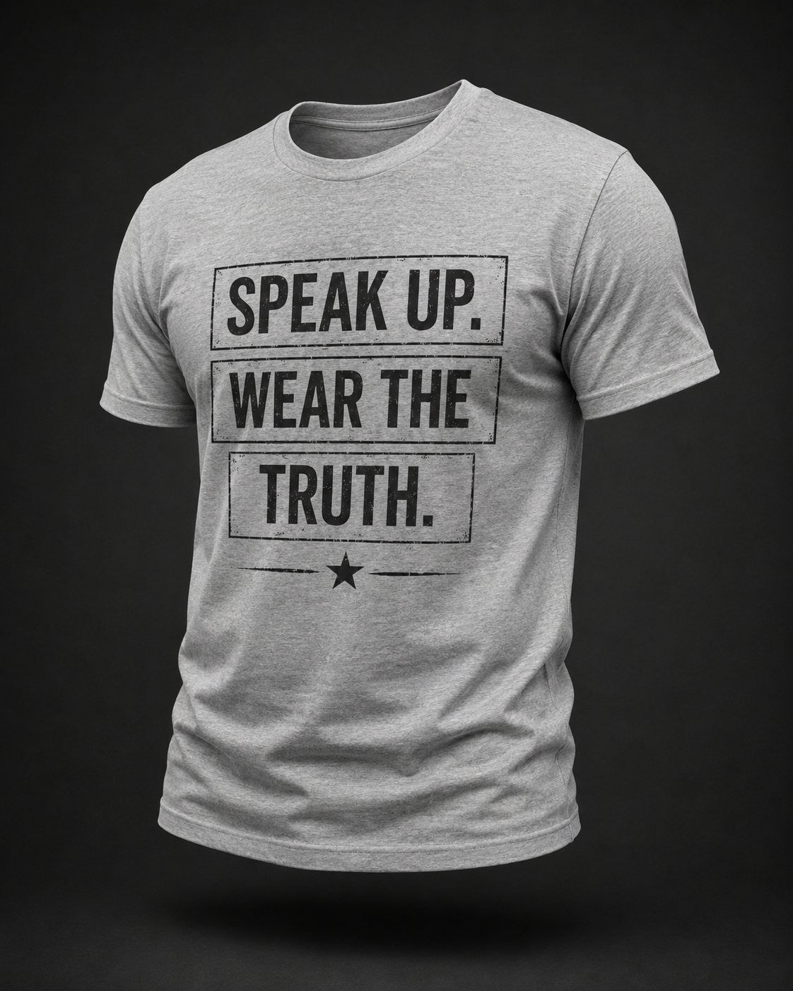 Speak Up. Wear the Truth.™ Tactical Distressed Tee - Light