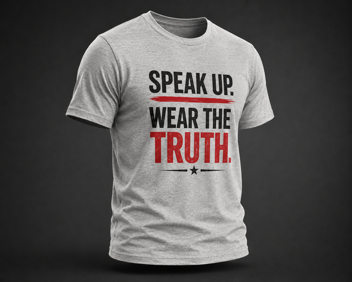 Speak Up. Wear the Truth.™ Distressed Graphic Tee Light
