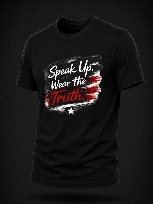 Speak Up. Wear the Truth. — Brushstroke Truth Tee - Dark