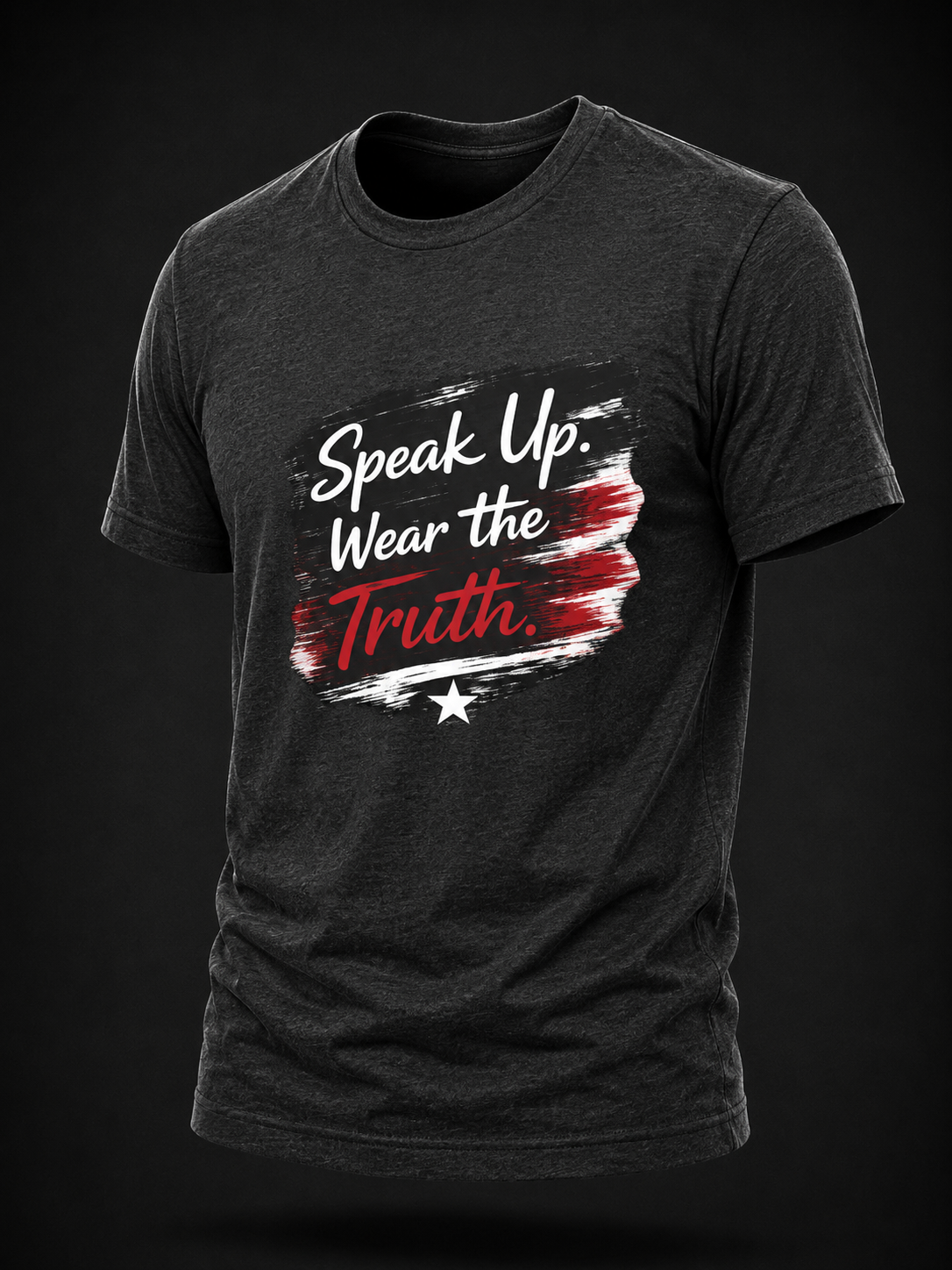 Speak Up. Wear the Truth. — Brushstroke Truth Tee - Dark