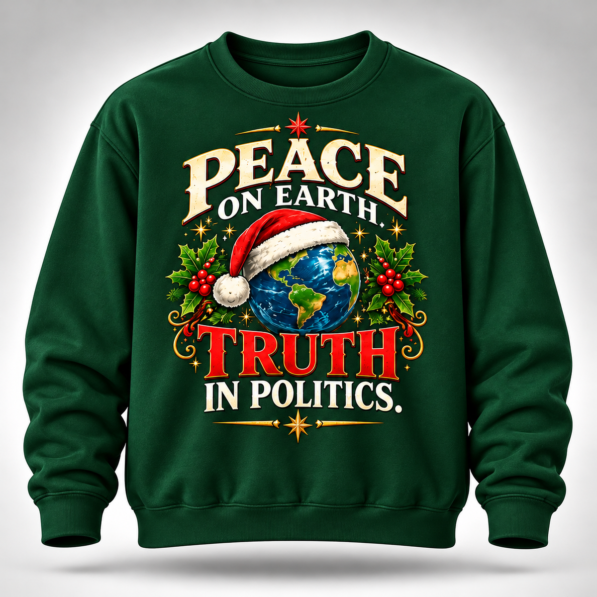 Peace on Earth. Truth in Politics. Christmas Sweatshirt
