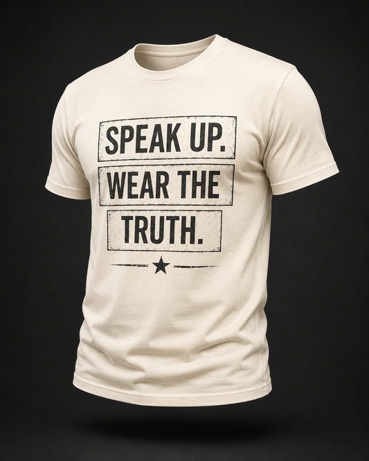 Speak Up. Wear the Truth.™ Tactical Distressed Tee - Light