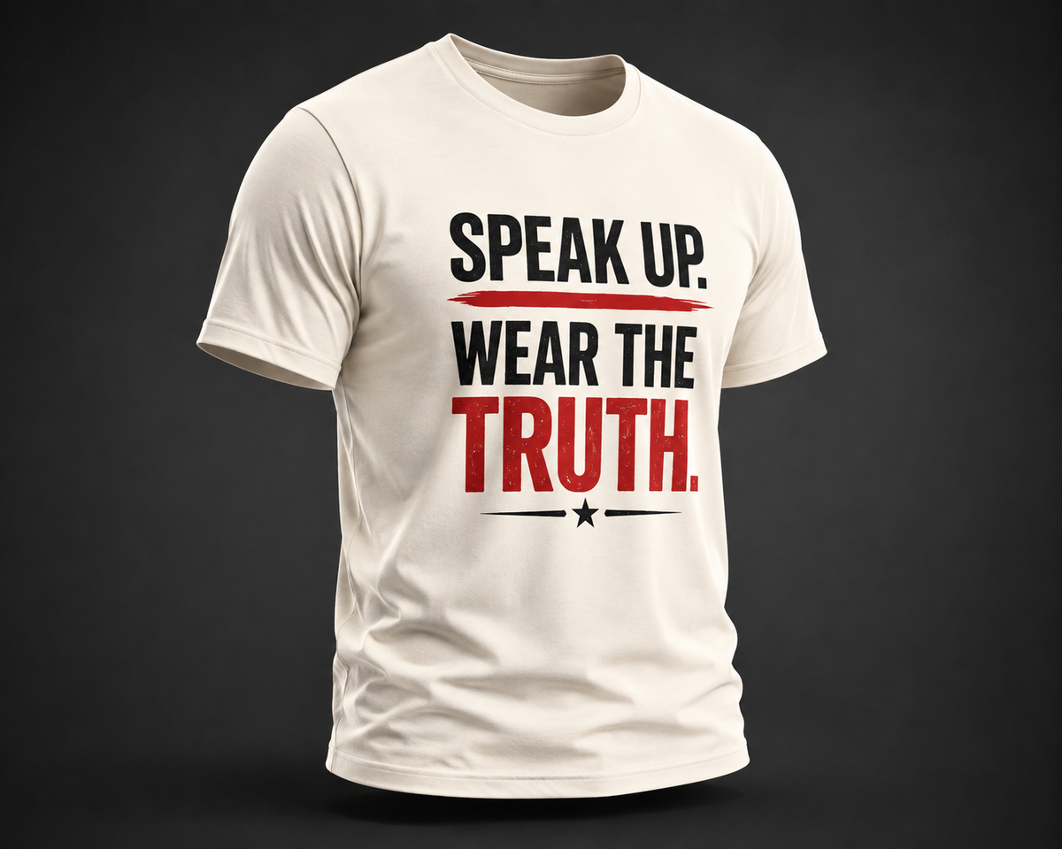 Speak Up. Wear the Truth.™ Distressed Graphic Tee Light