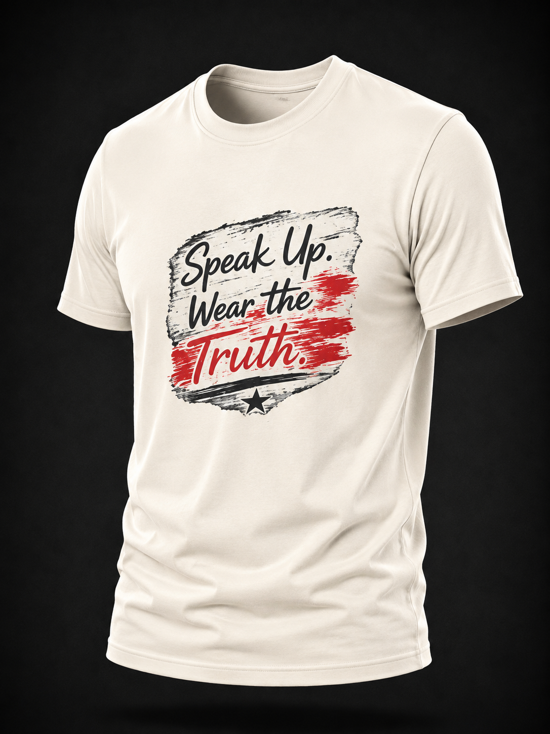 Speak Up. Wear the Truth. — Brushstroke Truth Tee - Light