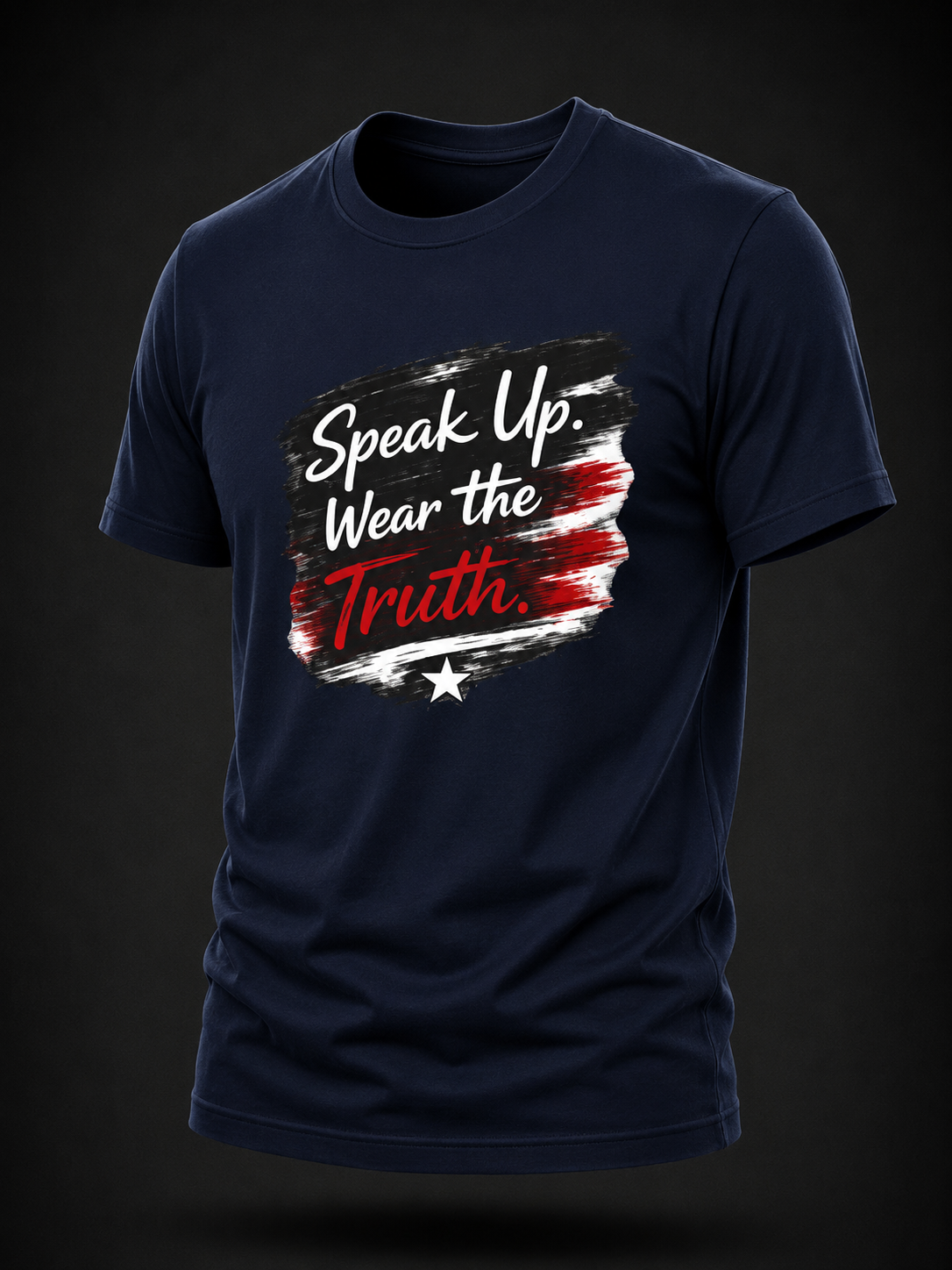 Speak Up. Wear the Truth. — Brushstroke Truth Tee - Dark