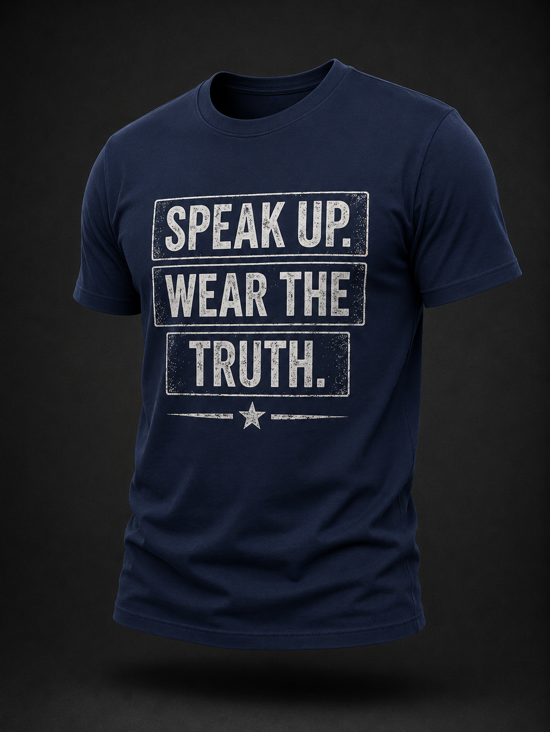 Speak Up. Wear the Truth.™ Tactical Distressed Tee - Dark