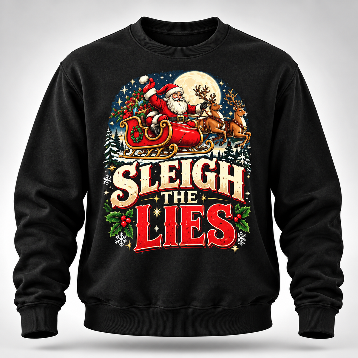 Sleigh the Lies Christmas Sweatshirt – SpeakUpTees Holiday Collection
