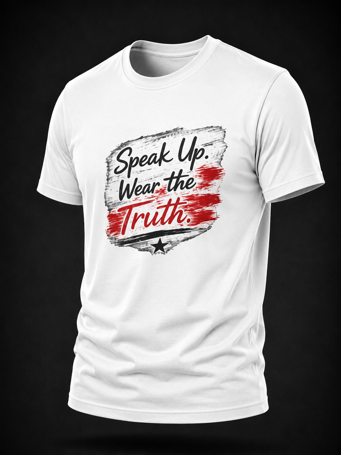 Speak Up. Wear the Truth. — Brushstroke Truth Tee - Light