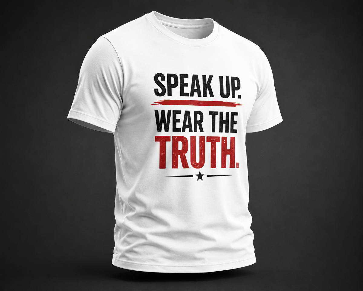Speak Up. Wear the Truth.™ Distressed Graphic Tee Light