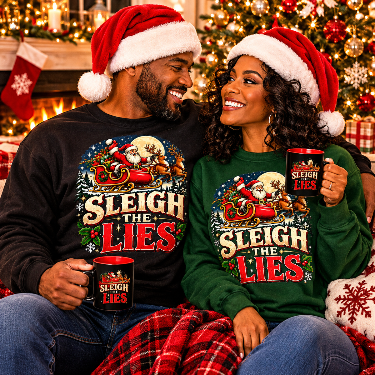 Sleigh the Lies Christmas Sweatshirt – SpeakUpTees Holiday Collection