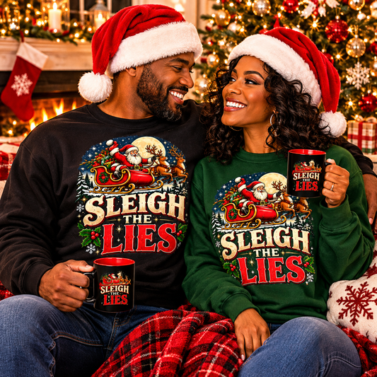 Sleigh the Lies Christmas Sweatshirt – SpeakUpTees Holiday Collection