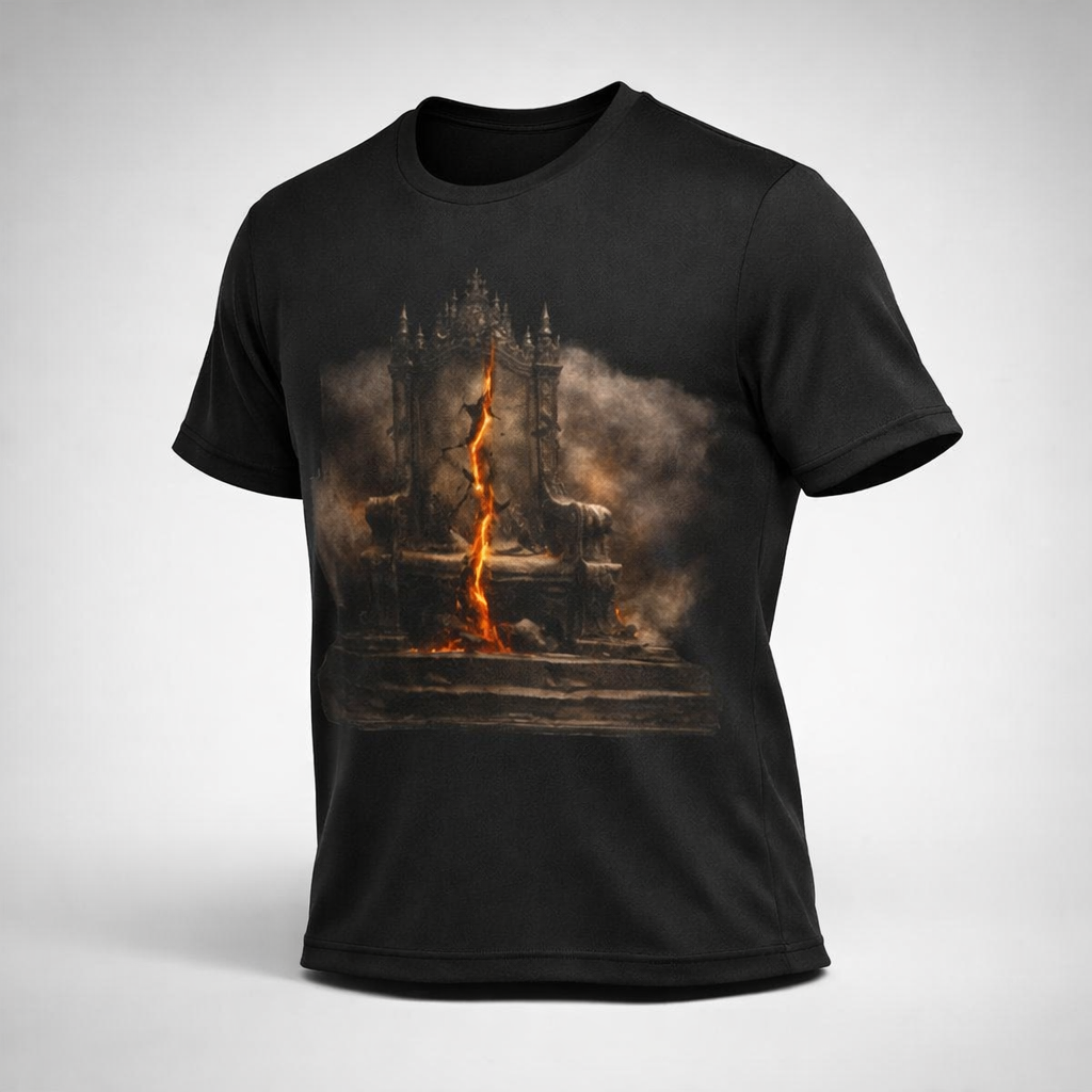 NO KINGS — CRACKED THRONE T-SHIRT