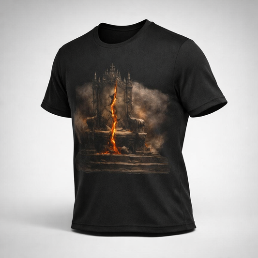 NO KINGS — CRACKED THRONE T-SHIRT